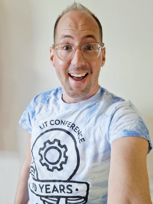 Images of the Empire Online team in their offices and LIT shirts, getting ready for the LIT conference.