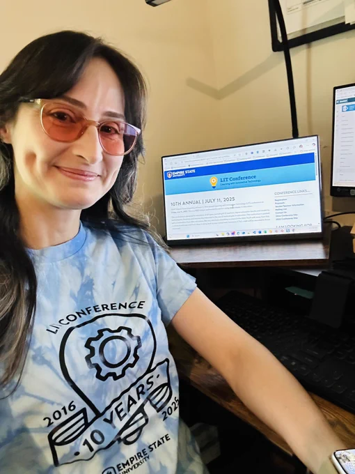 Images of the Empire Online team in their offices and LIT shirts, getting ready for the LIT conference.