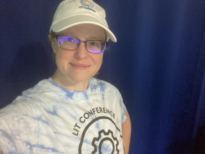 Images of the Empire Online team in their offices and LIT shirts, getting ready for the LIT conference.