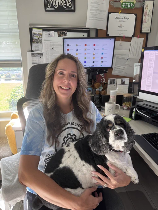 Images of the Empire Online team in their offices and LIT shirts, getting ready for the LIT conference.