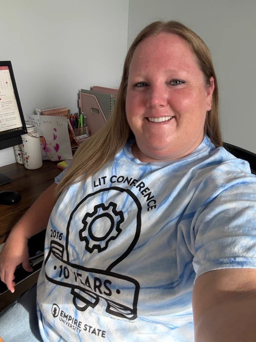 Images of the Empire Online team in their offices and LIT shirts, getting ready for the LIT conference.