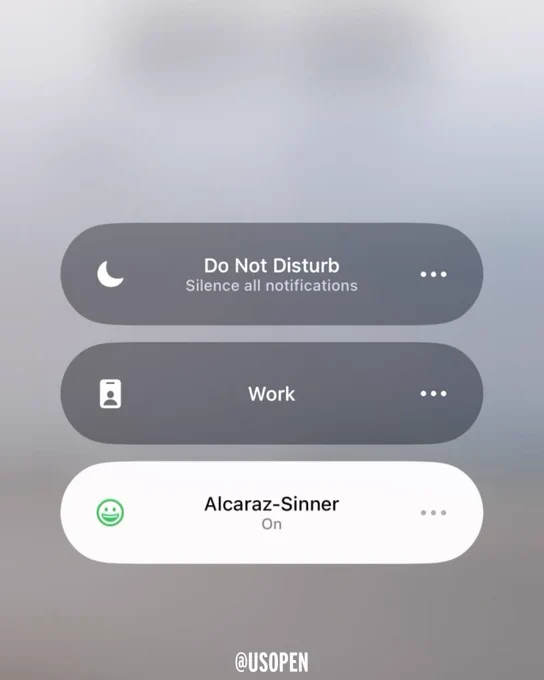 Image showing phone turned on do not disturb for Alcaraz-Sinner