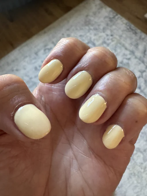 Close up of my nails that have just been done