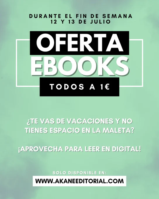 Cartel de la oferta de e-books a 1€. Oferta solo disponible en nuestra web. 