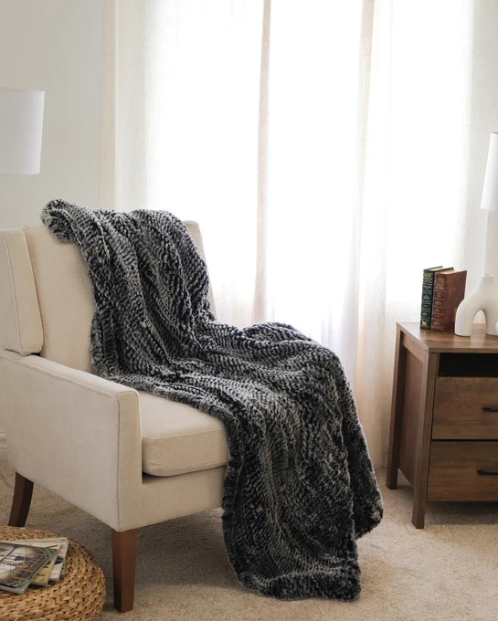 Black Frost Rex Rabbit Throw