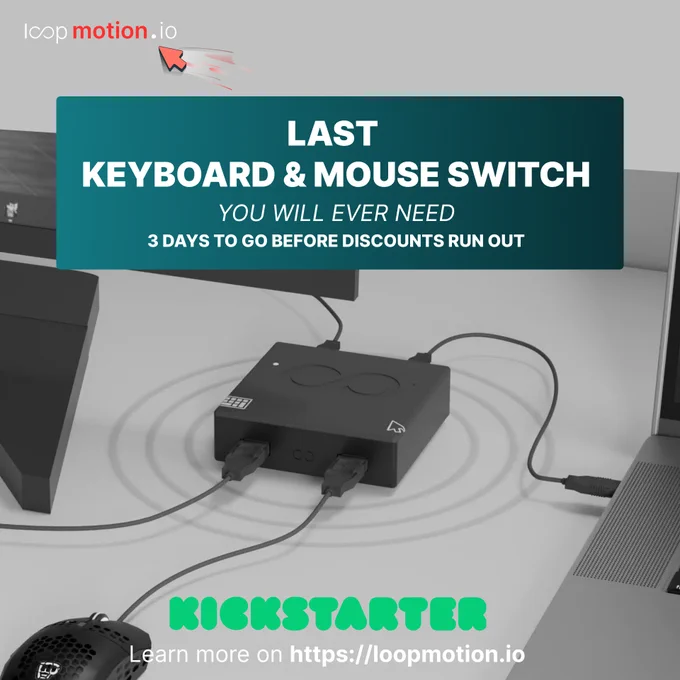 LoopMotion KVM USB Switch with seamless transition.