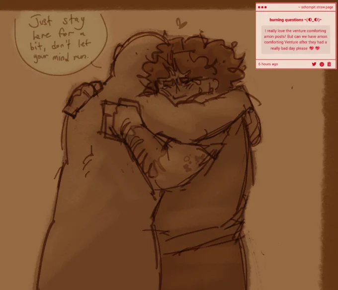 anon says, "Just stay here for a bit, don't let your mind run."