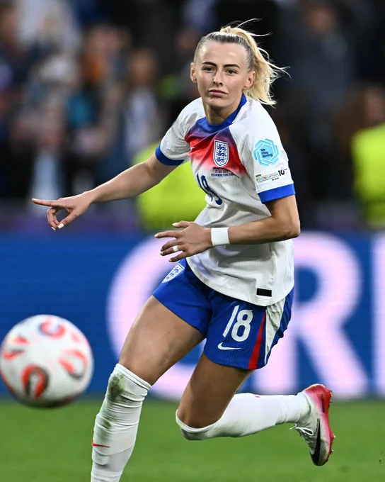 Chloe Kelly after scoring the winning penalty at EURO 2025.