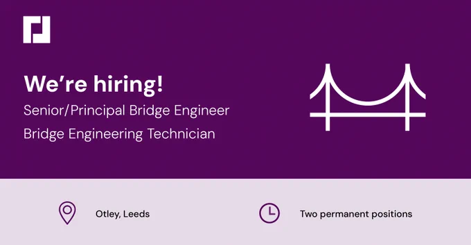 Roughan & O'Donovan (ROD) is looking to recruit a senior/principal bridge engineer and a bridge engineering technician for our UK team in Otley, Leeds.