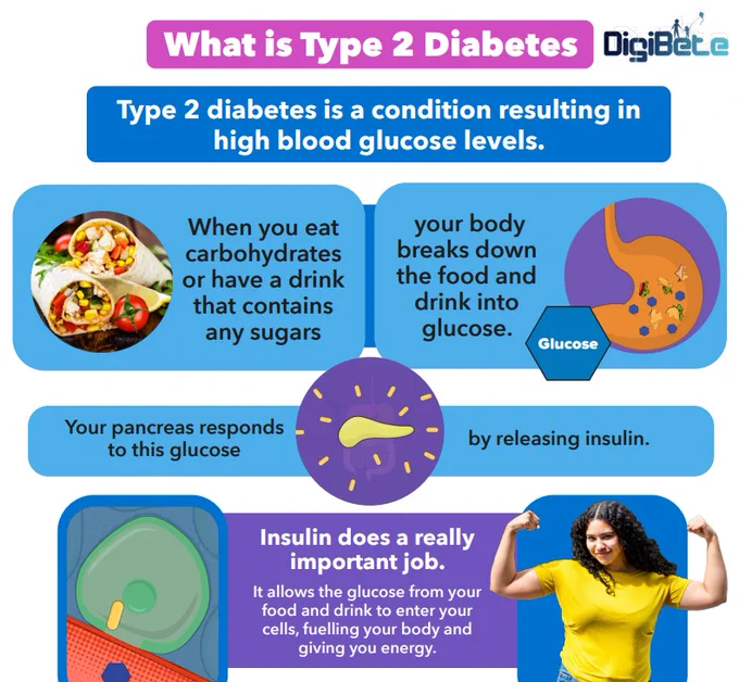 A screenshot of the 'What is type 2 diabetes' pdf that can be found on the youngtype2.org website. 