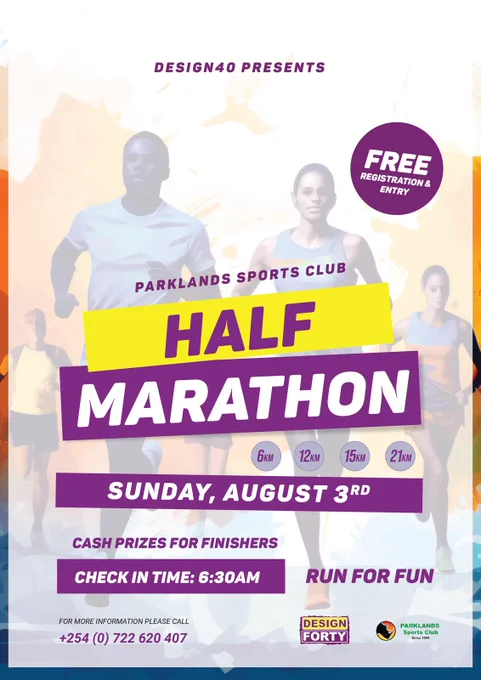 Join us for an exciting and energetic morning as we lace up for the upcoming marathon at the Parklands Sports Club. Whether you're a seasoned runner or simply looking to challenge yourself, this event is all about community,health,and fun.
Expect an electrifying atmosphere, a well-marked course, and most importantly amazing prizes to be won across various categories!
Bring your friends,family and running atmosphere.
Come early and be part of something special.