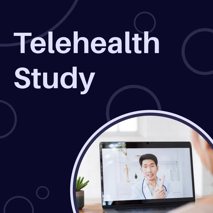 Doctor speaking to patient through laptop computer. Telehealth Study.