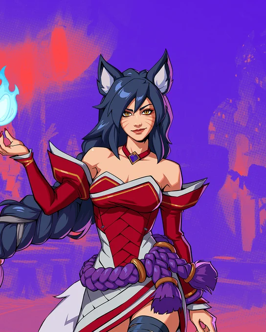 Ahri summons a magical foxfire charge.