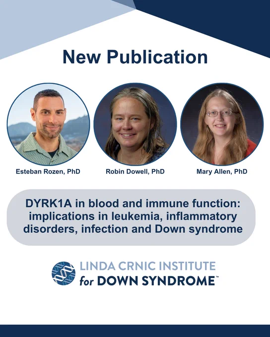 DYRK1A in blood and immune function: implications in leukemia, inflammatory disorders, infection and Down syndrome
New Publication by Esteban Rozen, PhD, Mary Allen, PhD, and Robin Dowell, PhD
