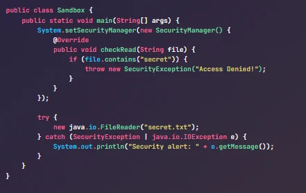 Java Sandbox using SecurityManager: