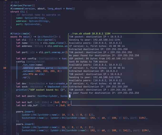 Ip over udp tunnel in rust