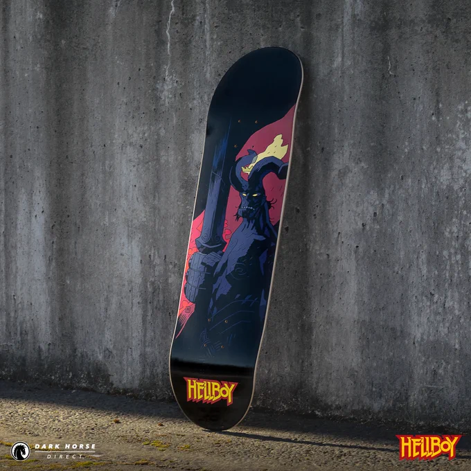 Photo of the SDCC Exclusive Hellboy Skate Deck