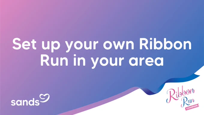 A visual with a ribbon illustration and text that reads 'Set up your own Ribbon Run in your area.'
