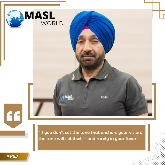 If you don’t set the tone, it sets itself — usually against you.
Leadership is about vision and direction. #VSJ #MASLWorld #Leadership #VisionMatters #ToneSetsCulture
