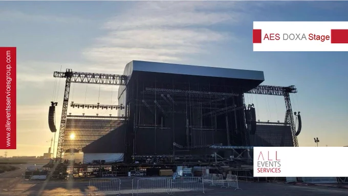 The AES DOXA Stage

The benchmark in event staging across the MENA region - and a firm favorite this event season!

Recently powering the phenomenal Travis Scott show in Qatar, the AES DOXA Stage is rapidly becoming the go-to platform for the region’s biggest productions.

True to its name - DOXA, meaning glory, honor, and splendor, this stage is a spectacle of engineering and elegance, designed for those who want to make a statement.

Stage Highlights:
• 17.10m roof height for jaw-dropping vertical setups
• 29.415m x 22.50m of premium performance space
• Up to 8-ton UDL rigging capacity
• Built with high-grade steel and advanced wind-load management
• Fully weather-resistant and compliant with top safety standards
• Quick build and derig!

Whether it’s for concerts, mega-productions, or world-class showcases - the AES DOXA Stage is more than a structure. It’s a foundation of honor, a symbol of glory, and a stage for splendor.
