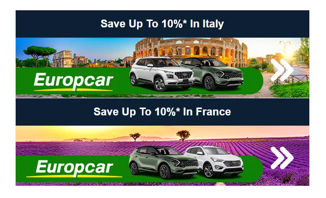 Save up to 10% in Italy and France with Europcar 