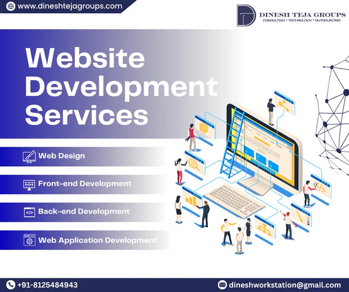Web Designing and Development Services Offered by Dinesh Teja Groups - www.dineshtejagroups.com 

Build your online identity with stunning, responsive websites by Dinesh Teja Groups — design meets performance.

visit our Web Designing and Development Page: https://bit.ly/3Xz1vZU

Contact Us:
www.dineshtejagroups.com
Call: 8125484943
dineshworkstation@gmail.com

#webdevelopment #WebDesign #websitedesign #webdesigninganddevelopment #CustomWebDesign #customwebdevelopment #CustomWebsite #branding #hyderabad #Telangana