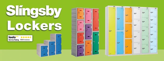 Lockers on a green background