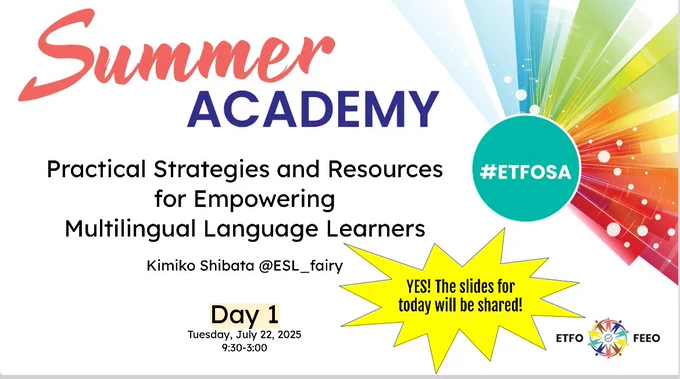 Summer academy day one intro slide
