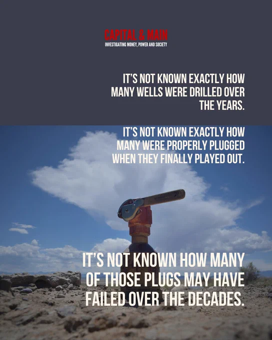 It's not known exactly how many wells. were drilled over the years. It's not known exactly how many were properly plugged when they finally played out. It's not known how many of those plugs may have failed over the decades.