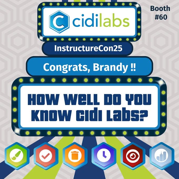 Cidi Labs is at booth #60 at InstructureCon25. Congrats, Brandy for yesterday's daily question. How well do you know Cidi Labs? play along by commenting. 