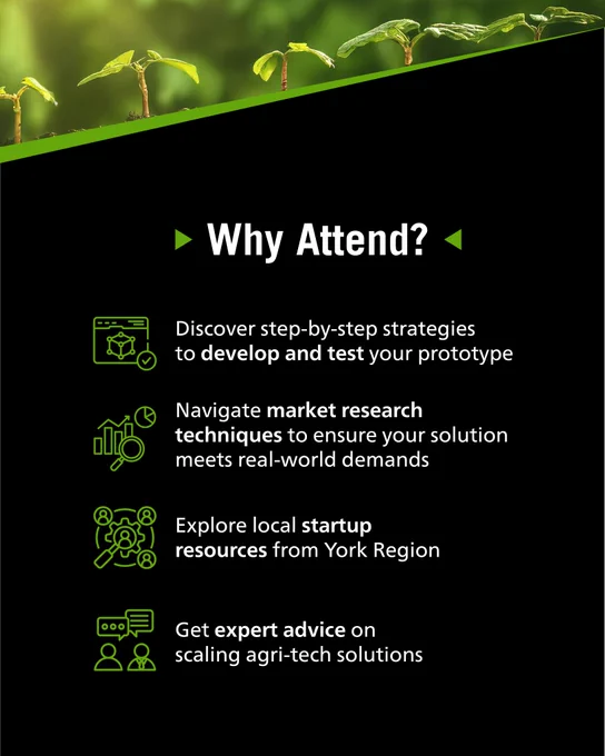 Plants growing with the text "why attend"