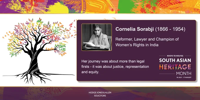 Portrait of Cornelia Sorabji, reformer and lawyer advocating women's rights and justice in early 20th century India.