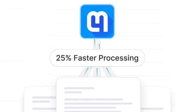 graphic showing 25% increase in document processing speeds