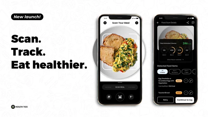 Scan. Track. Eat Healthier- The future of eating smart is here by Health Tick.