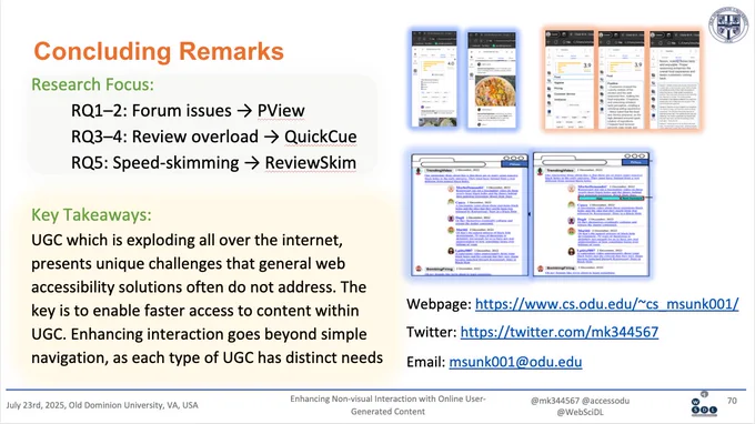 Concluding remarks