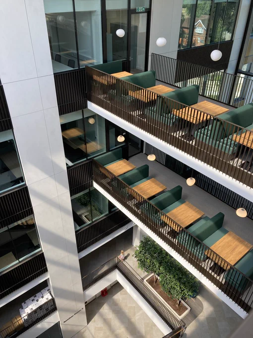 Looking down at individual workspaces in the LaMB