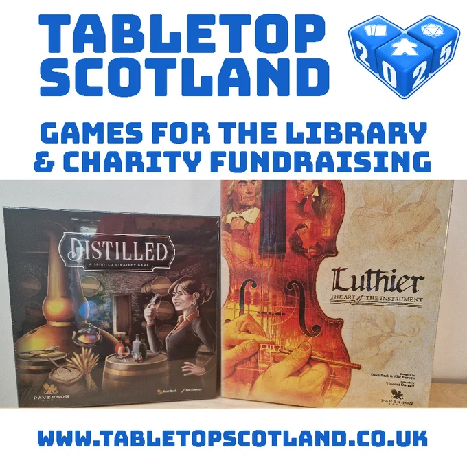 Image shows copies of Distilled and Luthier by Paverson Games