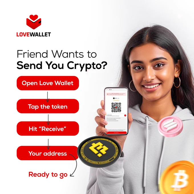 💌 Friend wants to send you crypto?
Just open Love Wallet ❤️
🔹 Tap the token
🔹 Hit “Receive”
🔹 Your address = good to go 🚀

Secure. Simple. Swift.
Download the Love Wallet Today!!

#LoveWallet #Crypto #Blockchain #DownloadNow