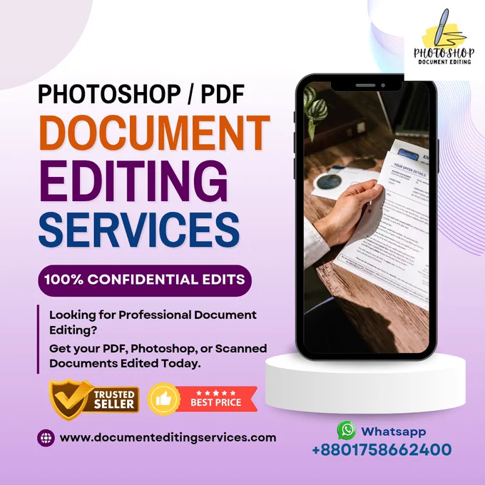 Need professional document editing? Whether you're in the USA, UK, or Europe, I deliver fast and reliable editing for PDFs, scanned files, and more!
✅ 100% Confidential
✅ Quick Turnaround
✅ Client Satisfaction Guaranteed
#DocumentEditing #USAClients #UKClients #EuropeClients #PDFEditing #GetClientsOnline #FreelanceServices #ClientHunting #ProfessionalEditor #RemoteWork