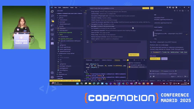 Captura de durante mi charla en la CodemotionMadrid 2025