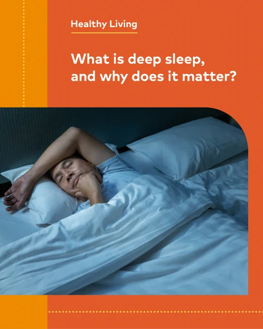 Man laying in bed and text What is dep sleep and why does it matter.