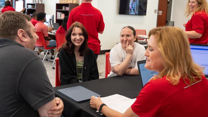 A female student in advising at Henderson State University on July 25, 2025. 