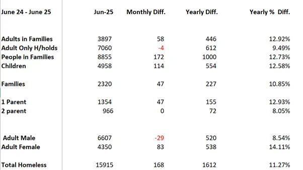 Screenshot of June 25 homelessness in Ireland