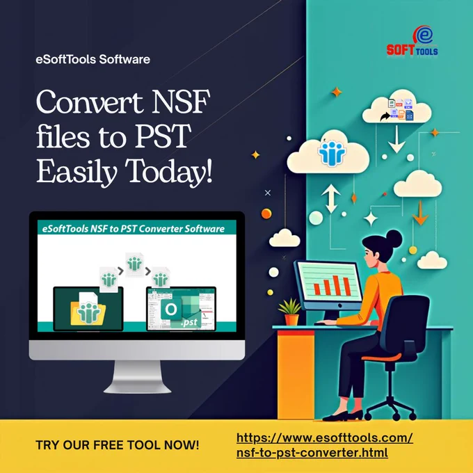 eSoftTools NSF to PST Converter - open NSF files in Outlook 2019