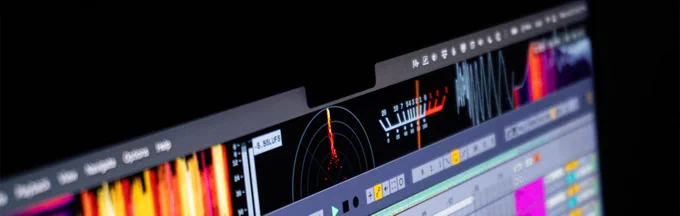 A preview photo of a macbook running minimeters version 1.0 with the new VU meter visible.
