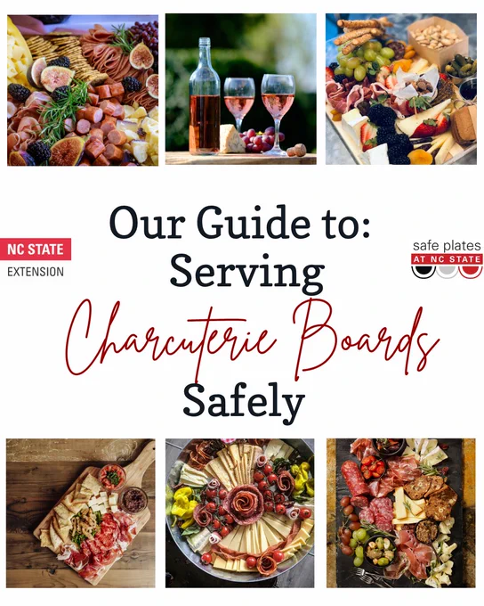 image content: 
(1/6): Our Guide to: Serving Charcuterie Boards Safely
(2/6): national Wine and cheese day July 25th, 2025
(3/6): If you are making a charcuterie board at home here are some things to consider
(4/6): Some items on your charcuterie board should be thrown out after 4 hours at room temperature, though many items can be safely left out. For soft cheeses and refrigerated meats, consider plating small amounts and adding more as needed during the event
(5/6): Avoid purchasing ready-made charcuterie boards from unsafe sources, such as unknown sellers online
(6/6): Foods that Can be Left Out at Room Temp: Breads, Crackers, Honey, Dried fruit & nuts, Fruits and veggies (except cut melons, tomatoes, and leafy greens), Spreads, Shelf-stable cured meats, Hard or semi-hard cheeses
