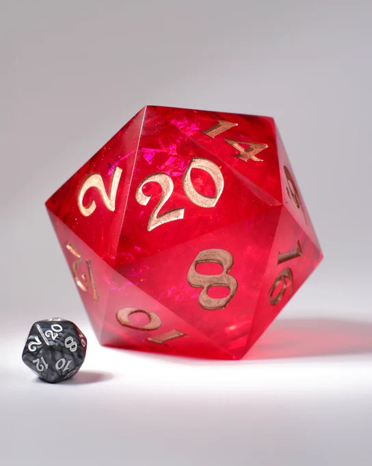 Handmade 100mm d20s made by the golden gorgon!