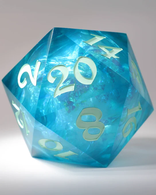 Handmade 100mm d20s made by the golden gorgon!
