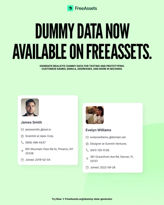 Dummy Data Generator Now Available on FreeAssets.